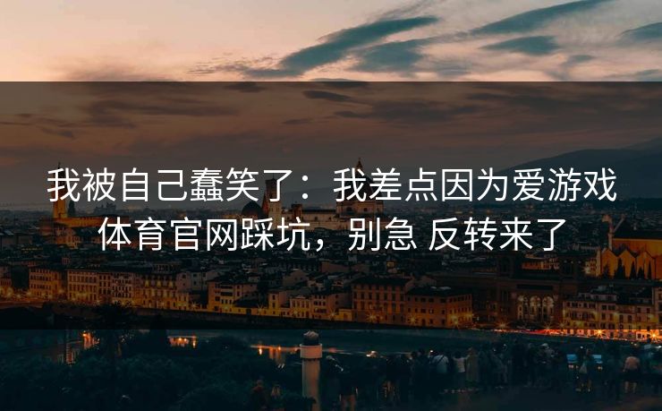 我被自己蠢笑了：我差点因为爱游戏体育官网踩坑，别急 反转来了
